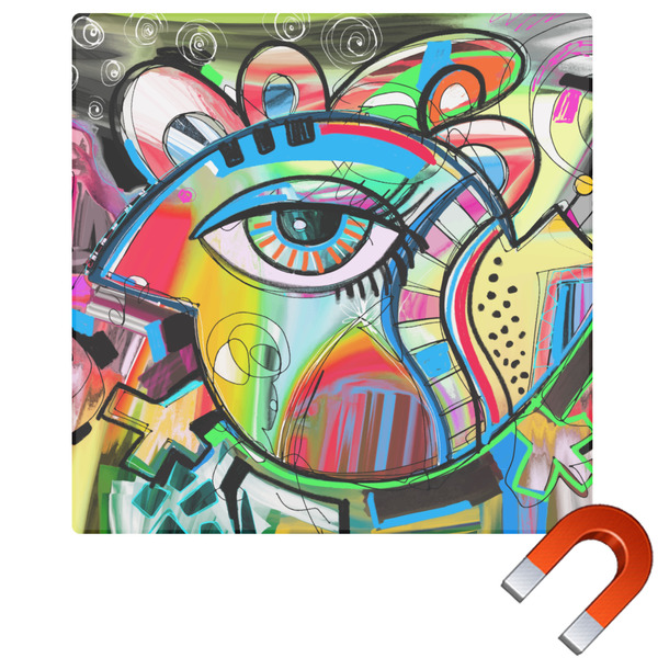 Custom Abstract Eye Painting Square Car Magnet - 10"