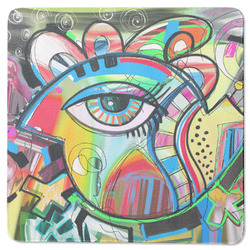Abstract Eye Painting Square Rubber Backed Coaster