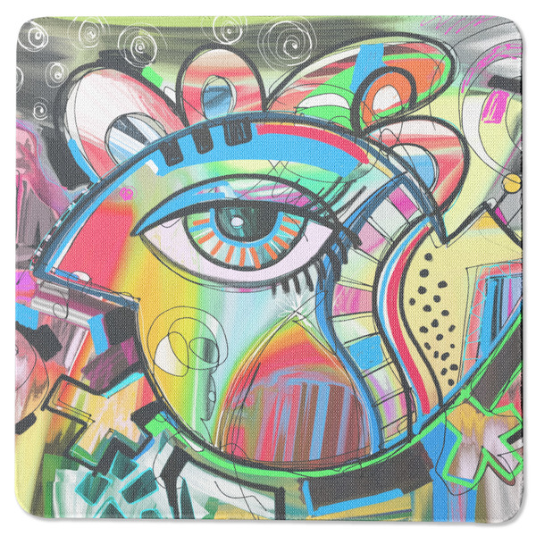 Custom Abstract Eye Painting Square Rubber Backed Coaster