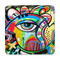 Abstract Eye Painting Square Fridge Magnet - FRONT