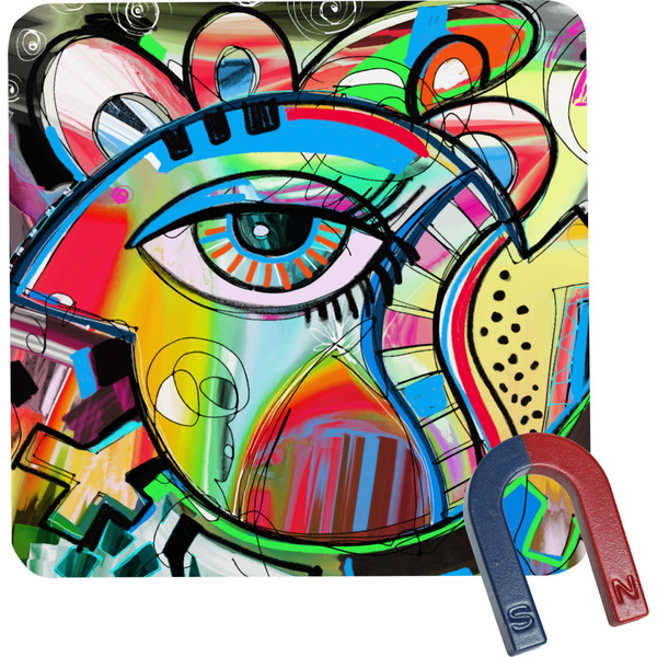 Custom Abstract Eye Painting Square Fridge Magnet