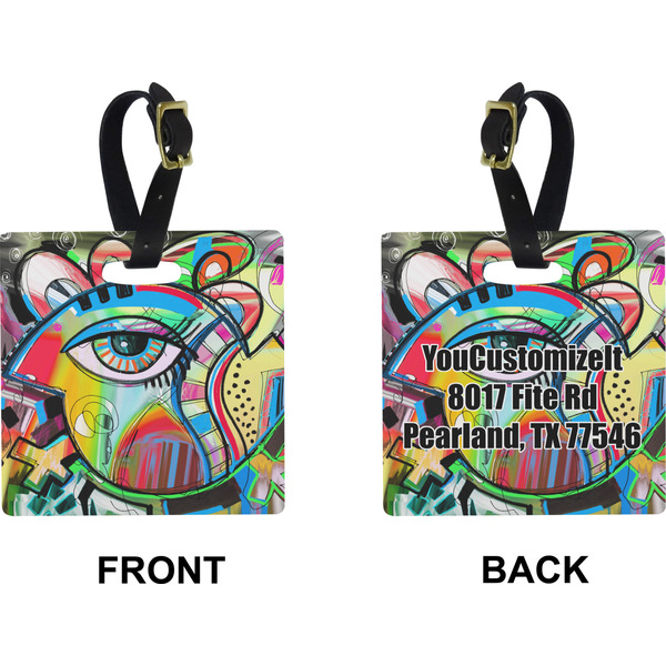 Abstract Eye Painting Square Luggage Tag (Front + Back)