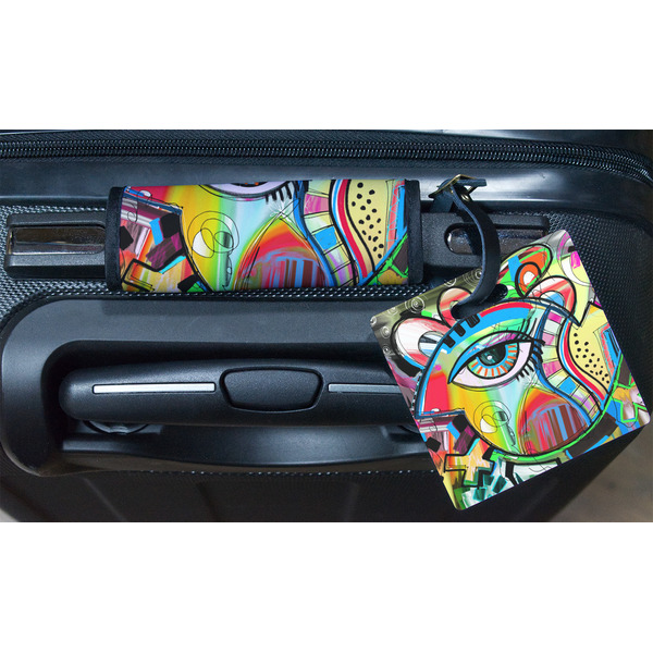 Abstract Eye Painting Square Luggage Tag & Handle Wrap - In Context