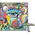 Abstract Eye Painting Square Table Top