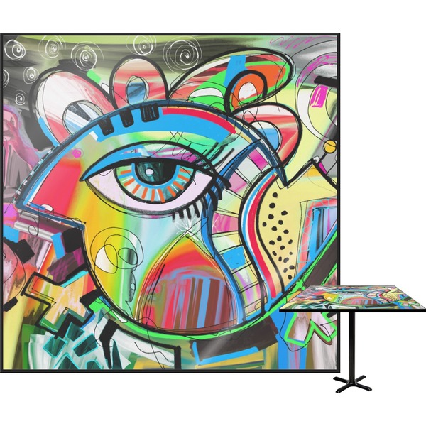Custom Abstract Eye Painting Square Table Top - 24"