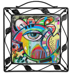 Abstract Eye Painting Square Trivet