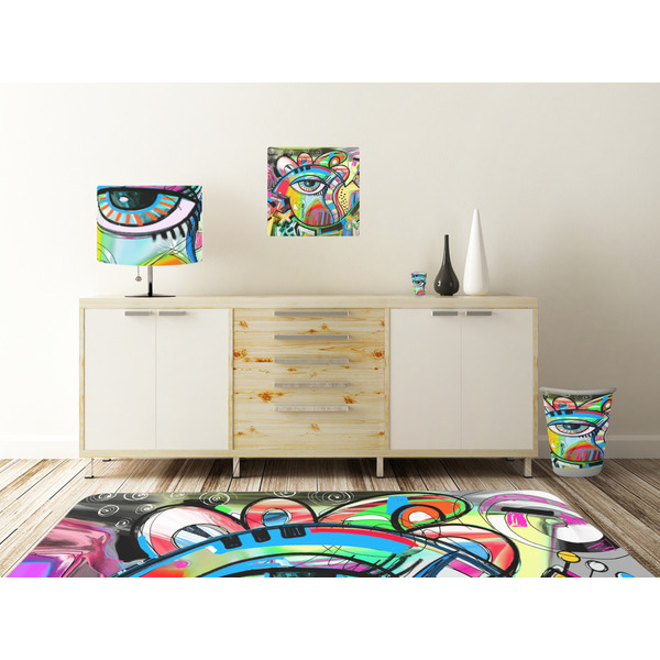 Abstract Eye Painting Square Wall Decal Wooden Desk
