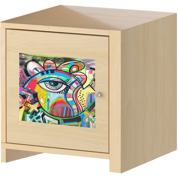 Abstract Eye Painting Square Wall Decal on Wooden Cabinet