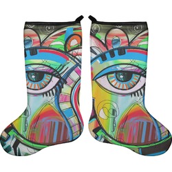 Abstract Eye Painting Holiday Stocking - Double-Sided - Neoprene