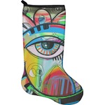 Abstract Eye Painting Holiday Stocking - Single-Sided - Neoprene
