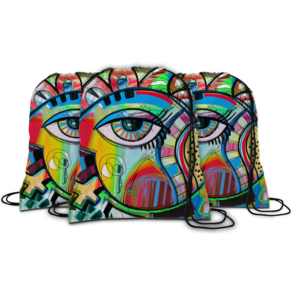 Abstract Eye Painting String Backpack - MAIN