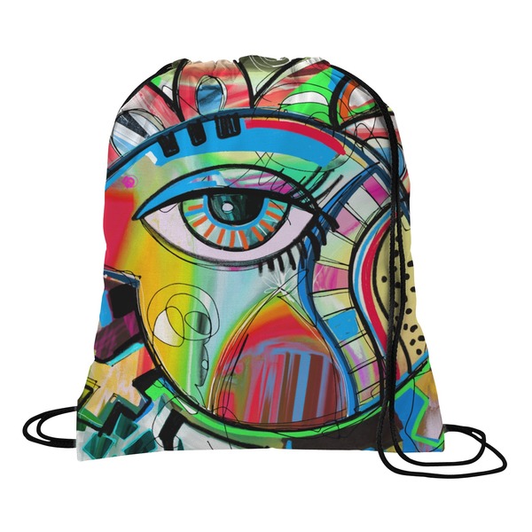 Custom Abstract Eye Painting Drawstring Backpack - Small