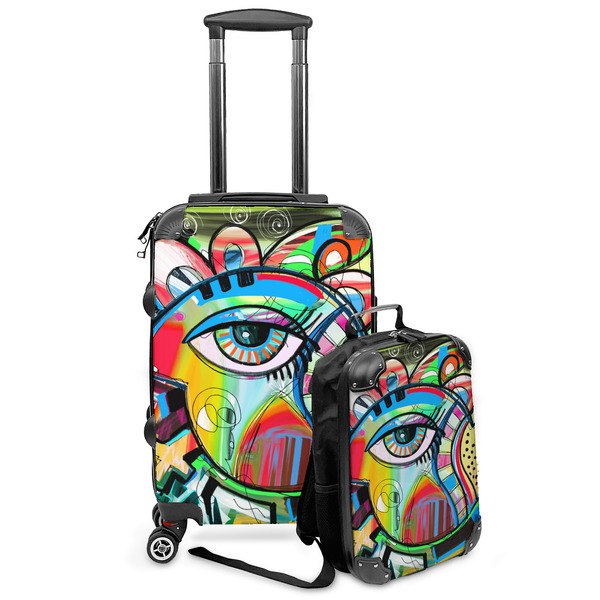 Custom Abstract Eye Painting Kids 2-Piece Luggage Set - Suitcase & Backpack