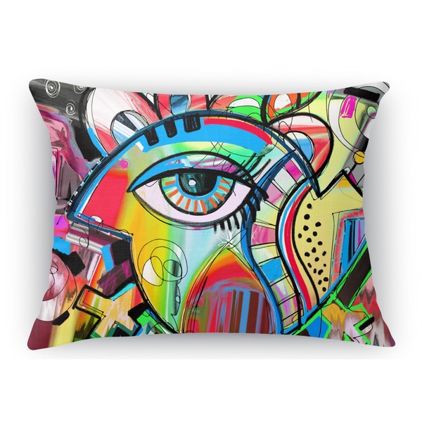 Custom Abstract Eye Painting Rectangular Throw Pillow Case - 12"x18"