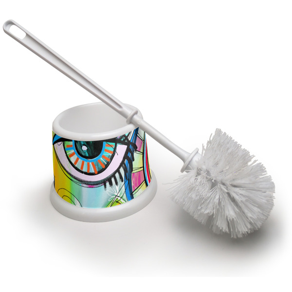 Custom Abstract Eye Painting Toilet Brush
