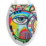 Abstract Eye Painting Toilet Seat Decal - Elongated