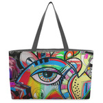 Abstract Eye Painting Beach Totes Bag - w/ Black Handles
