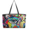 Abstract Eye Painting Tote w/Black Handles - Front View