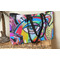 Abstract Eye Painting Tote w/Black Handles - Lifestyle View