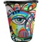 Abstract Eye Painting Trash Can Black
