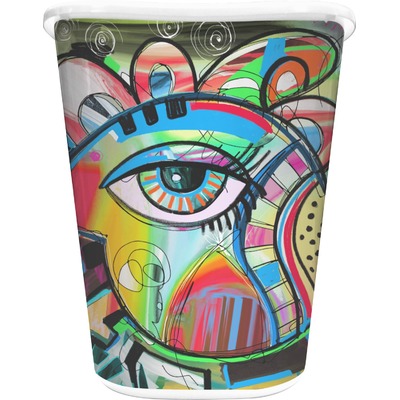 Abstract Eye Painting Waste Basket - Single Sided (White)