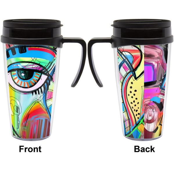 Abstract Eye Painting Travel Mug with Black Handle - Approval