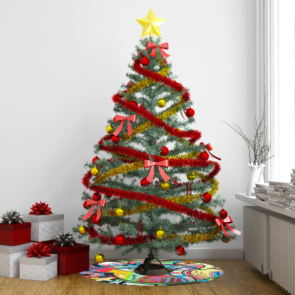 Abstract Eye Painting Tree Skirt - In context