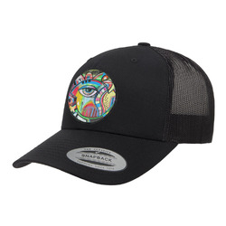 Abstract Eye Painting Trucker Hat - Black