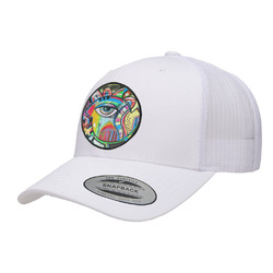 Abstract Eye Painting Trucker Hat - White