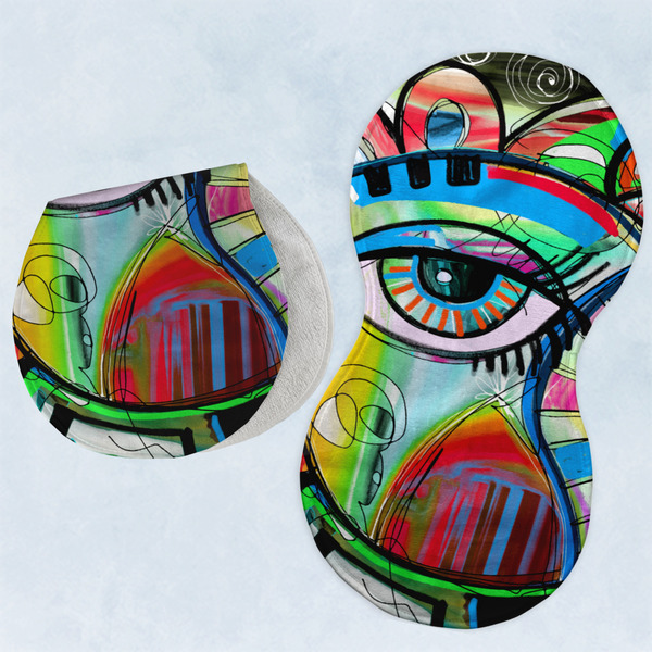 Custom Abstract Eye Painting Burp Pads - Velour - Set of 2