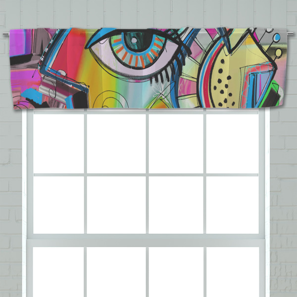 Abstract Eye Painting Valance - Closeup on window