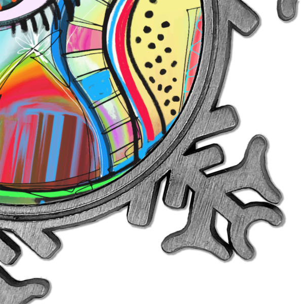 Abstract Eye Painting Vintage Snowflake - Detail