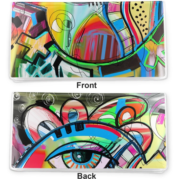 Abstract Eye Painting Vinyl Check Book Cover - Front and Back