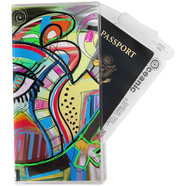 Custom Abstract Eye Painting Travel Document Holder