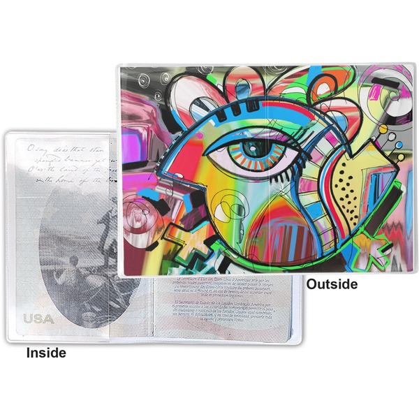 Abstract Eye Painting Vinyl Passport Holder - Flat Front and Back
