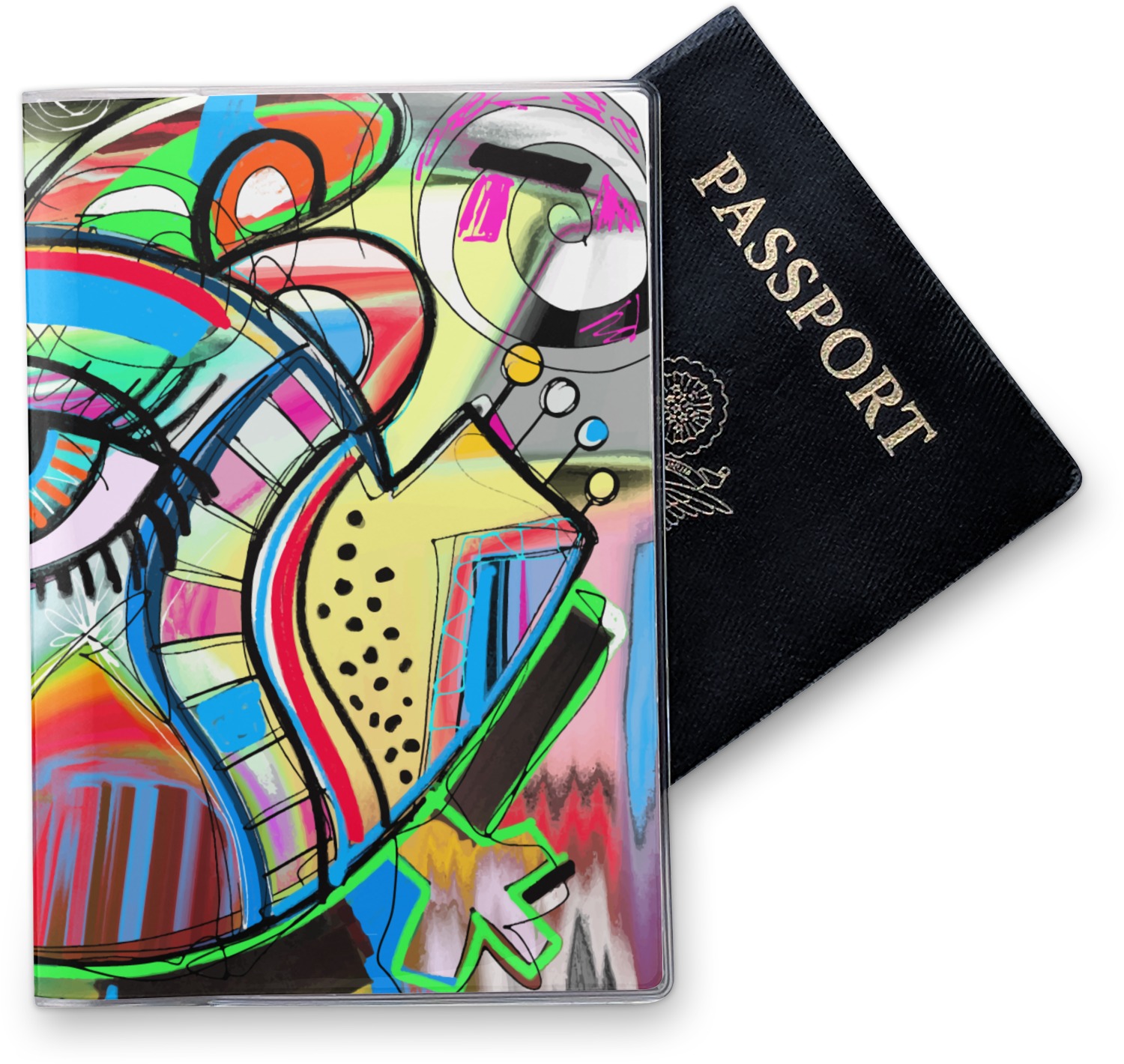 Abstract Eye Painting Vinyl Passport Holder