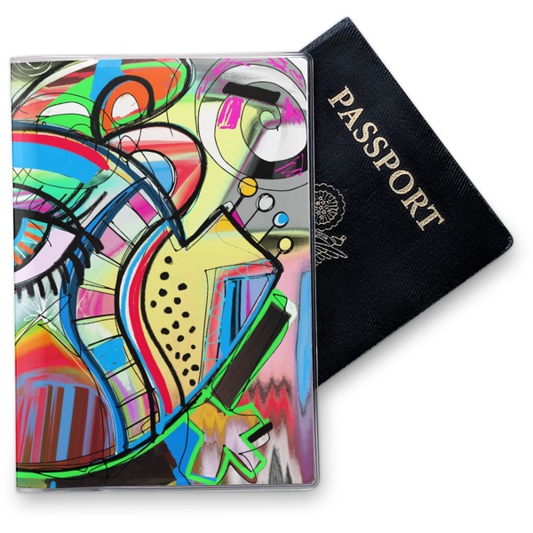 Custom Abstract Eye Painting Vinyl Passport Holder