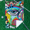 Abstract Eye Painting Waffle Weave Golf Towel - In Context