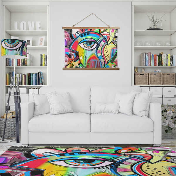 Abstract Eye Painting Wall Hanging Tapestry - IN CONTEXT
