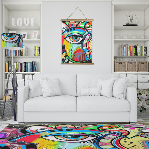 Abstract Eye Painting Wall Hanging Tapestry - Portrait - IN CONTEXT