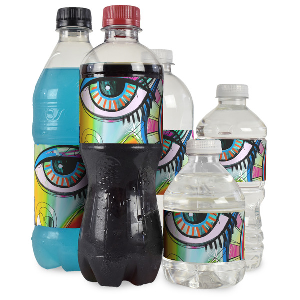 Abstract Eye Painting Water Bottle Label - Multiple Bottle Sizes