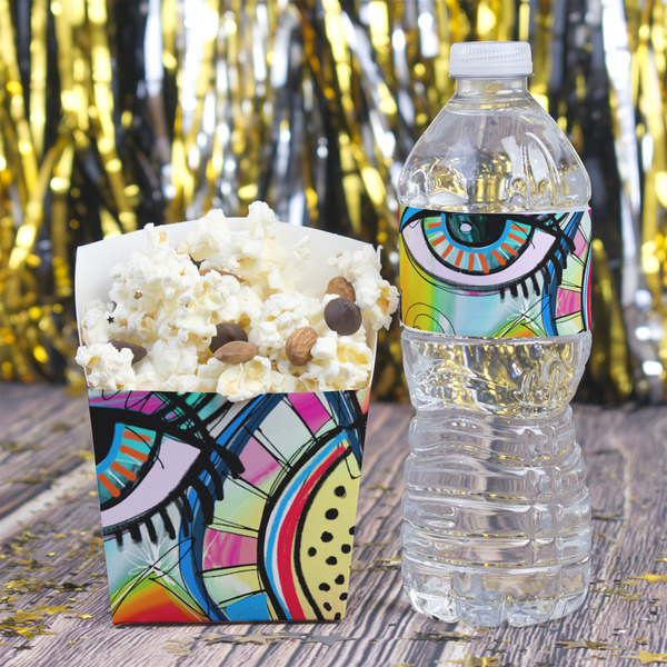 Abstract Eye Painting Water Bottle Label - w/ Favor Box