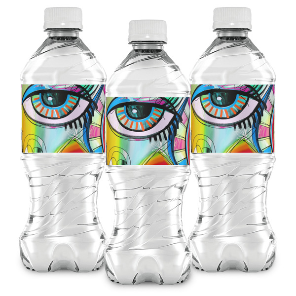 Abstract Eye Painting Water Bottle Labels - Front View