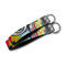 Abstract Eye Painting Webbing Keychain FOBs - Size Comparison