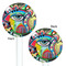 Abstract Eye Painting White Plastic 5.5" Stir Stick - Double Sided - Round - Front & Back