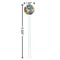Abstract Eye Painting White Plastic 5.5" Stir Stick - Round - Dimensions