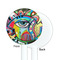 Abstract Eye Painting White Plastic 5.5" Stir Stick - Single Sided - Round - Front & Back