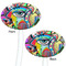 Abstract Eye Painting White Plastic 7" Stir Stick - Double Sided - Oval - Front & Back