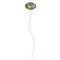 Abstract Eye Painting White Plastic 7" Stir Stick - Oval - Single Stick