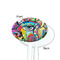 Abstract Eye Painting White Plastic 7" Stir Stick - Single Sided - Oval - Front & Back